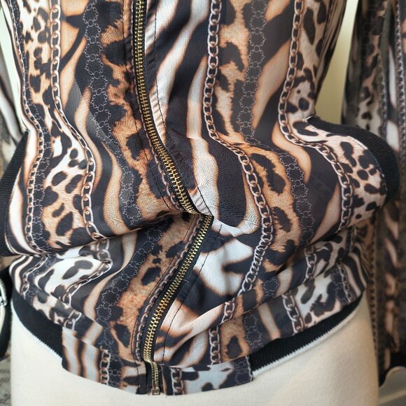 Zip Up See Through Lightweight Long Sleeve Animal Print - Picture 5 of 8